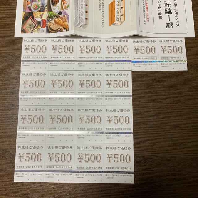 クリエイト・レストランツ 株主優待券 9000円分 - レストラン/食事券