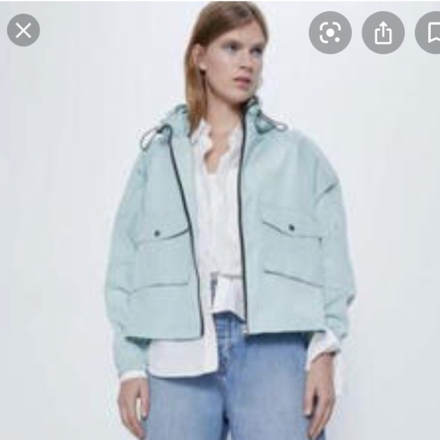 ZARA(ザラ)のZARA マウンテンパーカー　ミント　 メンズのジャケット/アウター(マウンテンパーカー)の商品写真