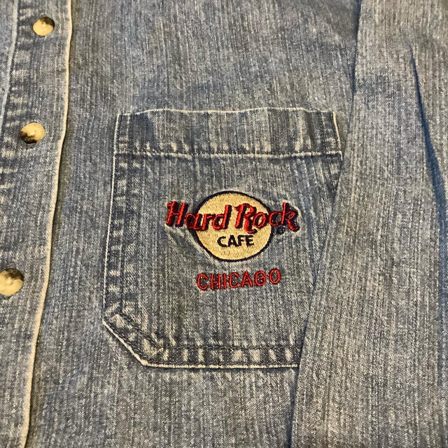 Hard Rock Cafe CHICAGO デニムシャツ　刺繍　レディース　L 3