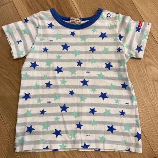 ミキハウス(mikihouse)のミキハウス　ボーダー　星柄　ブルー　Tシャツ(Tシャツ/カットソー)