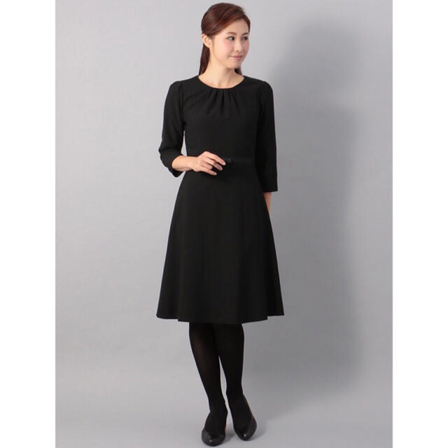THE SUIT COMPANY(スーツカンパニー)のブラックフォーマル 礼服七分袖ワンピース レディースのフォーマル/ドレス(礼服/喪服)の商品写真