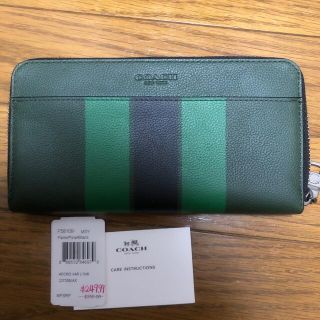 コーチ(COACH)の最終値下げ　coach メンズ　長財布　グリーン(長財布)