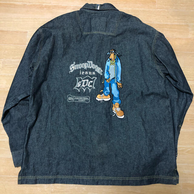 90s SNOOP DOGG 刺繍ロゴ ビッグサイズ デニムシャツ XXL