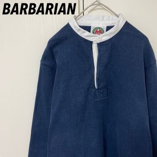 バーバリアン(Barbarian)のBARBARIAN バーバリアン ラガーシャツ L バンドカラー スタンドカラー(スウェット)