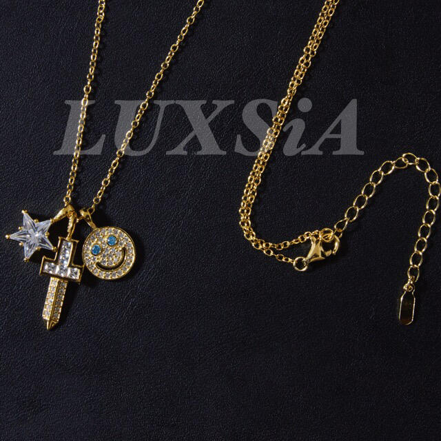 24k 加工 スマイル ネックレス ソード メンズ レディース