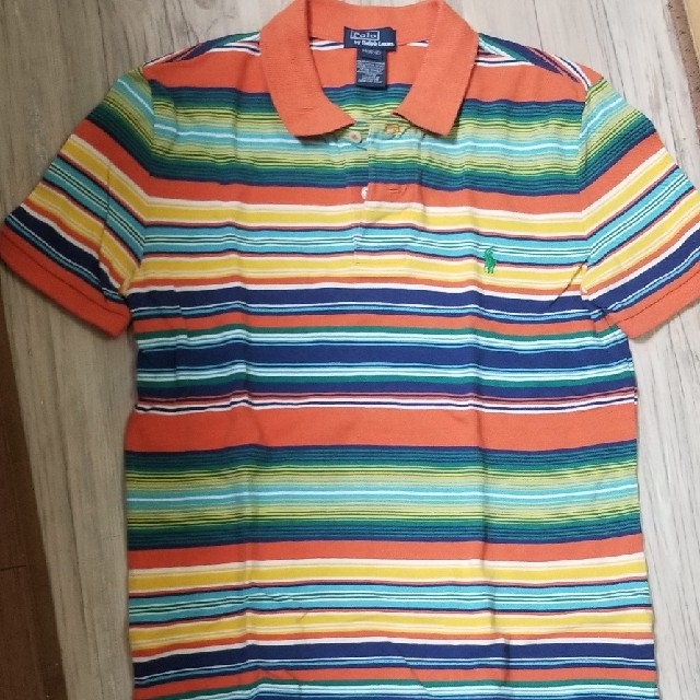 POLO RALPH LAUREN(ポロラルフローレン)の正規品中古良品★ポロラルフローレンJr.★ジュニア★マルチボーダーポロシャツ メンズのトップス(ポロシャツ)の商品写真