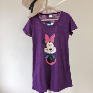 ディズニー(Disney)の新品ミニーTシャツ⭐︎ディズニー⭐︎パープル⭐︎ミニー柄シースルー  (Tシャツ(半袖/袖なし))