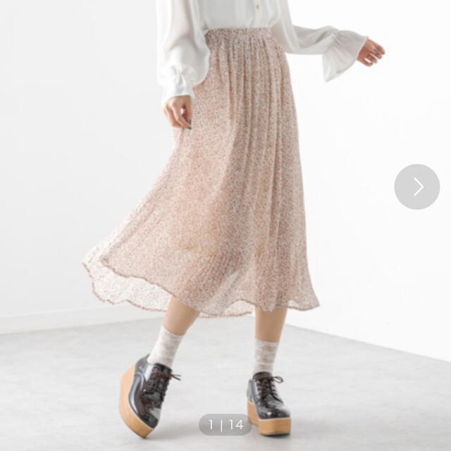 OLIVEdesOLIVE(オリーブデオリーブ)のオリーブデオリーブ   プリーツスカート　花柄 レディースのスカート(ロングスカート)の商品写真