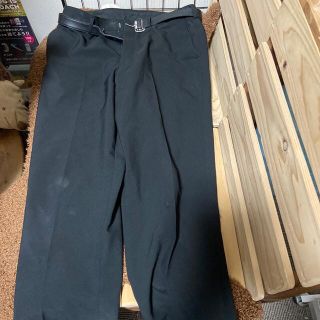 男子　学生服　黒ズボン　黒ベルト付　Lサイズ(その他)