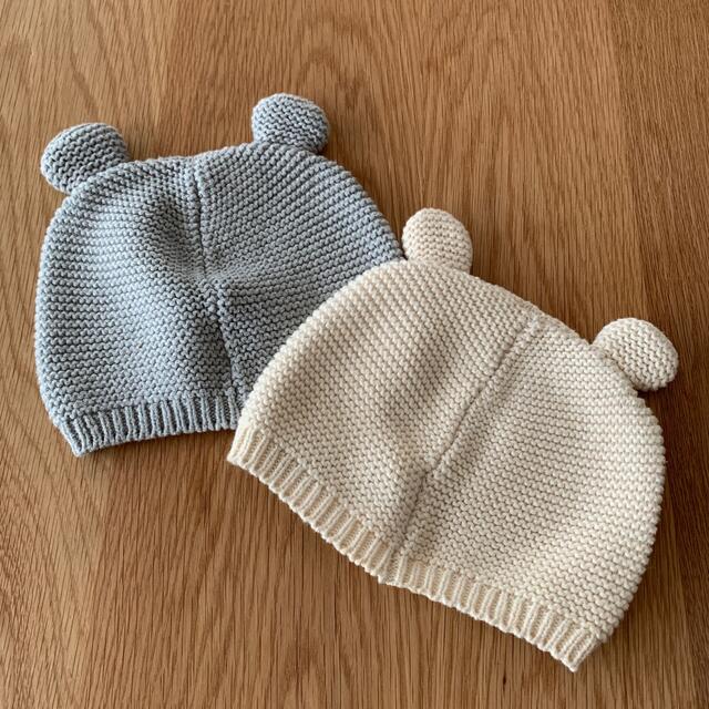 babyGAP(ベビーギャップ)のGAP 100%コットンニットキャップ2枚セット☆6-12mth・46㎝ キッズ/ベビー/マタニティのこども用ファッション小物(帽子)の商品写真