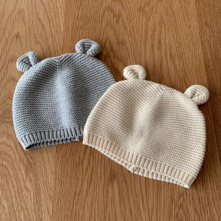 ベビーギャップ(babyGAP)のGAP 100%コットンニットキャップ2枚セット☆6-12mth・46㎝(帽子)