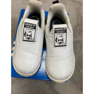 アディダス(adidas)のadidas STANSMITH 360I  14センチ　白　紺ロゴ(スニーカー)