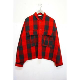 ジエダ(Jieda)の18AW Jieda ジエダ チェック ミリタリー シャツ 赤221L▲(シャツ)