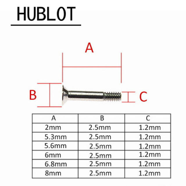 HUBLOT(ウブロ)のHUBLOT ウブロ 用 ネジ 6mm シルバー 6本セット H型ドライバー対応 メンズの時計(その他)の商品写真