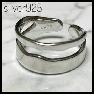 silver925 オープンリング シンプル シルバー メンズ レディース 指輪(リング(指輪))