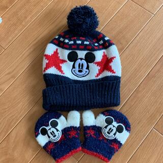 ディズニー(Disney)のミッキーニット帽と手袋(帽子)