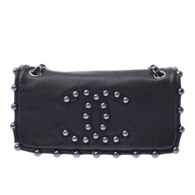 【超目玉枠】 - CHANEL シャネル 黒 ショルダーバッグ フェイクパール チェーンショルダー ショルダーバッグ 【超目玉枠】 - CHANEL シャネル 黒 ショルダーバッグ フェイクパール チェーンショルダー ショルダーバッグ