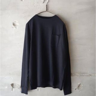 コモリ(COMOLI)のCOMOLI  コモリ  ウール天竺長袖クルー ネイビー サイズ1 16AW(Tシャツ/カットソー(七分/長袖))