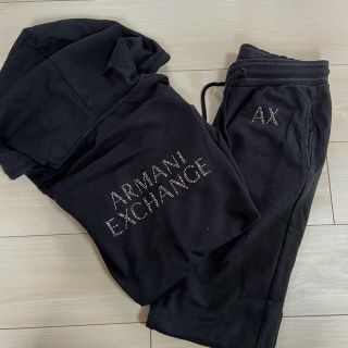 アルマーニエクスチェンジ(ARMANI EXCHANGE)のアルマーニ エクスチェンジ セットアップ 黒(パーカー)