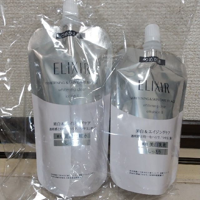 ELIXIR(エリクシール)のエリクシール ホワイト しっとり化粧水&乳液 詰替セット コスメ/美容のスキンケア/基礎化粧品(化粧水/ローション)の商品写真