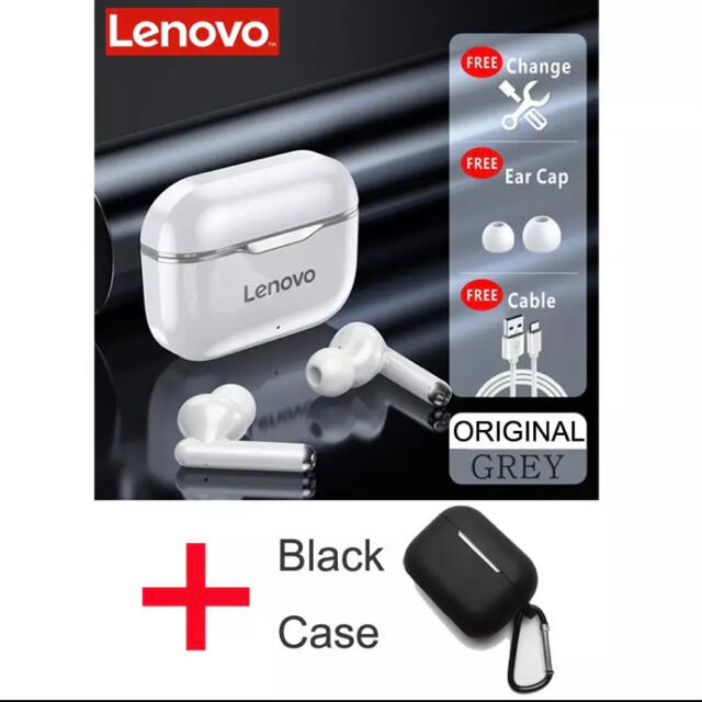 Lenovo(レノボ)の【新品カバー付】Lenovo　LivePods ブルートゥースイヤホン スマホ/家電/カメラのオーディオ機器(ヘッドフォン/イヤフォン)の商品写真