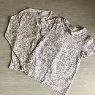 プチバトー(PETIT BATEAU)の【美品】プチバトー  小花柄アンサンブル8ans(Tシャツ/カットソー)