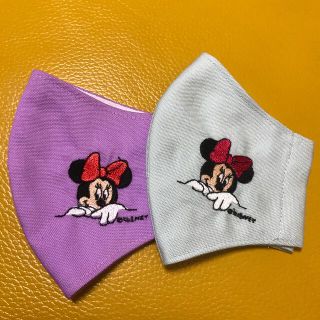 ミニーちゃん刺繍立体インナーマスク２枚セット(その他)