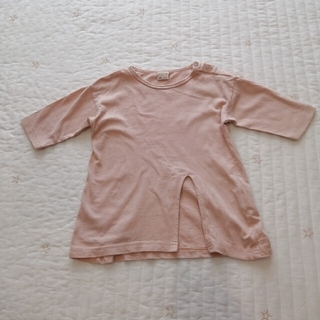 プティマイン(petit main)のロングスリット　Tシャツ　petit main　ピンク　90(Tシャツ/カットソー)