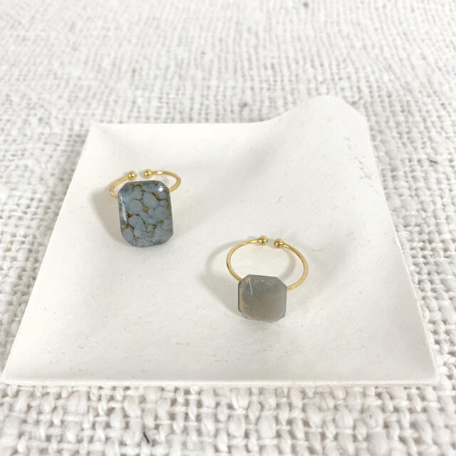 H.P.FRANCE(アッシュペーフランス)の#12 antique ring2点Franceアンティークカットガラス＆パーツ ハンドメイドのアクセサリー(リング)の商品写真