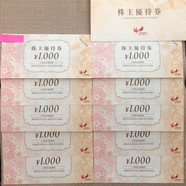 コシダカ 株主優待 ¥10,000分