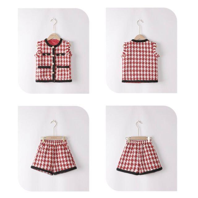 【Sar】ツイード　セットアップ　ラスト１点 キッズ/ベビー/マタニティのキッズ服女の子用(90cm~)(ワンピース)の商品写真