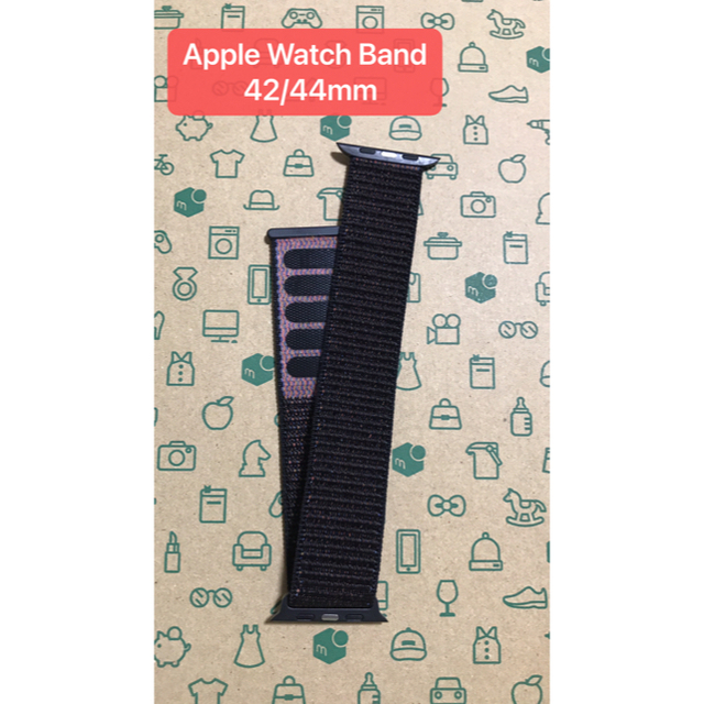 【新品】AppleWatch Band 42/44mm★ナイロンバンド★ブラック メンズの時計(金属ベルト)の商品写真