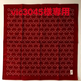 【鳩居堂】新品◆和柄大判ハンカチ 風呂敷 タグ付き えんじ色 輪 古粋屋(ハンカチ)