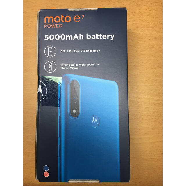 Motorola(モトローラ)のモトローラ moto e7 power タヒチブルー SIMフリー 新品 スマホ/家電/カメラのスマートフォン/携帯電話(携帯電話本体)の商品写真