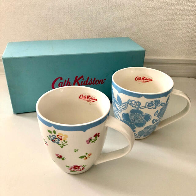 【CathKidston】新品◆モーニングマグペア スプリングステンシルフラワー