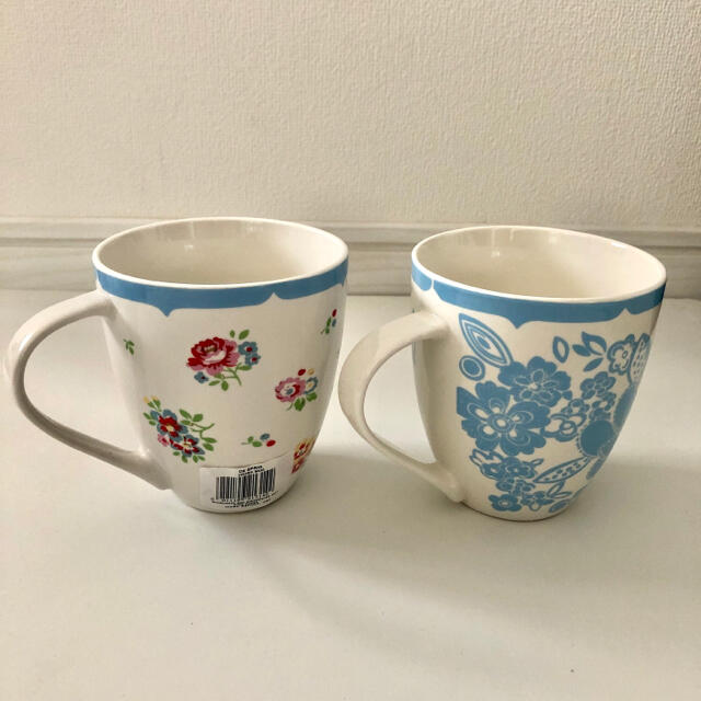 Cath Kidston(キャスキッドソン)の【CathKidston】新品◆モーニングマグペア スプリングステンシルフラワー インテリア/住まい/日用品のキッチン/食器(グラス/カップ)の商品写真