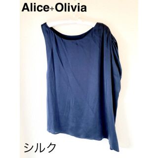 アリスアンドオリビア(Alice+Olivia)の新品　Alice+Olivia シルク アシンメトリートップス(カットソー(半袖/袖なし))