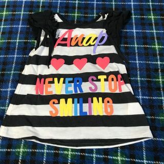 アナップキッズ(ANAP Kids)のANAPKIDS タンクトップ ボーダー柄 100cm(Tシャツ/カットソー)