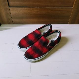 ヴァンズ(VANS)のジョージ様専用◆VANS◆赤黒チェック柄 スリッポン 27.5㎝(スリッポン/モカシン)