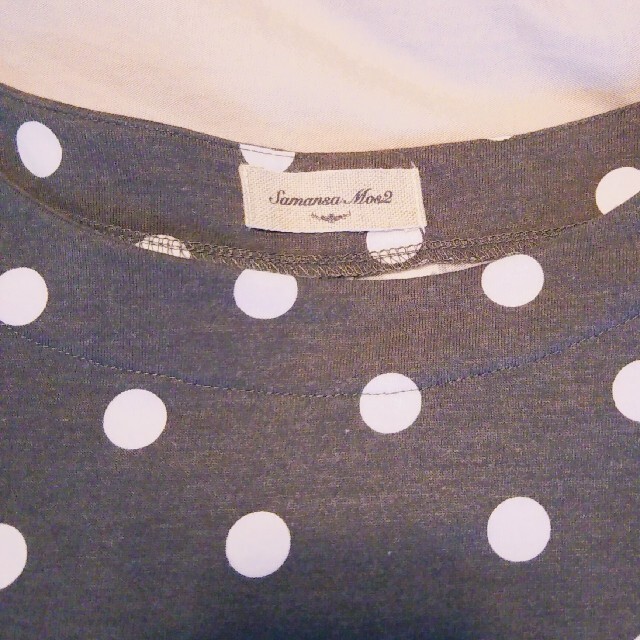 SM2(サマンサモスモス)の美品！サマンサモスモス　水玉5部袖Tシャツ レディースのトップス(Tシャツ(半袖/袖なし))の商品写真