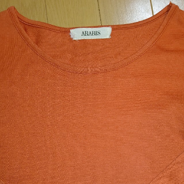 レディース 七分袖カットソー オレンジ レディースのトップス(Tシャツ(長袖/七分))の商品写真