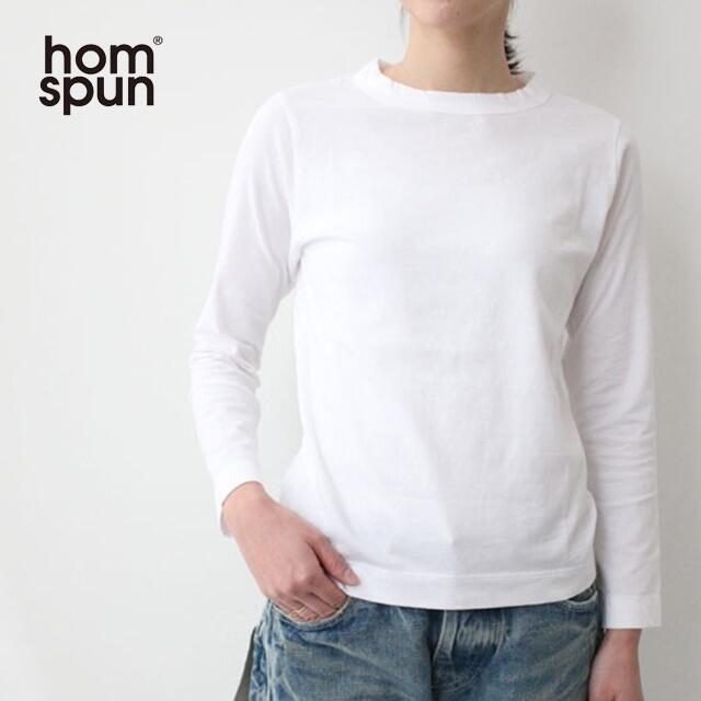 BEAMS(ビームス)のhomspun✨ホームスパン 天竺 クルーネック ロングTシャツ カットソー レディースのトップス(Tシャツ(長袖/七分))の商品写真