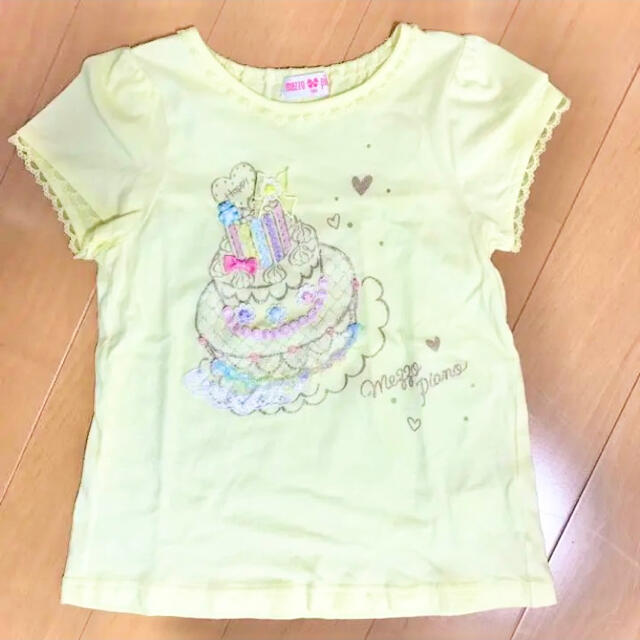 mezzo piano(メゾピアノ)のmezzo piano ケーキ Tシャツ 半袖 イエロー キッズ/ベビー/マタニティのキッズ服女の子用(90cm~)(Tシャツ/カットソー)の商品写真