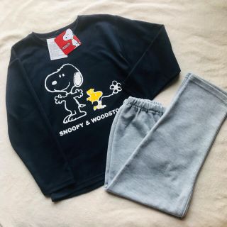 スヌーピー(SNOOPY)の新品未使用110cm長袖パジャマ男女OKスヌーピー春秋用紺色×グレー(パジャマ)