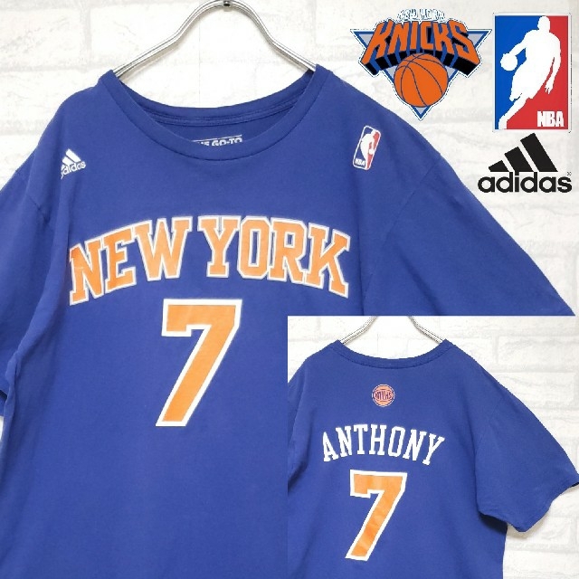 adidas(アディダス)のアディダス × NBA ニューヨーク・ニックス チームTシャツ バスケT  L メンズのトップス(Tシャツ/カットソー(半袖/袖なし))の商品写真