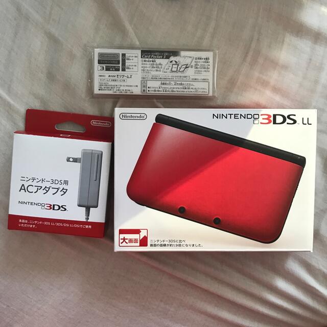 ニンテンドー3DS(ニンテンドー3DS)の●○●Nintendo 3DS  LL 本体 レッド/ブラック●○● エンタメ/ホビーのゲームソフト/ゲーム機本体(携帯用ゲーム機本体)の商品写真