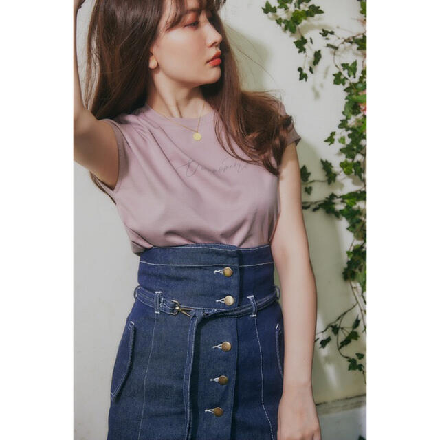 SNIDEL(スナイデル)のHigh-waisted Denim Effect Skirt herlipto レディースのワンピース(ひざ丈ワンピース)の商品写真