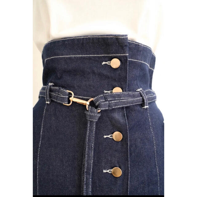 SNIDEL(スナイデル)のHigh-waisted Denim Effect Skirt herlipto レディースのワンピース(ひざ丈ワンピース)の商品写真