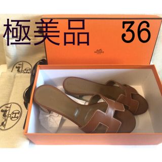 エルメス(Hermes)のHERMES オアジス　サンダル   ゴールド　36 極美品(サンダル)