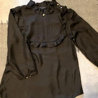 バナナリパブリック(Banana Republic)の【美品】絹　フリルブラウス　S(シャツ/ブラウス(長袖/七分))